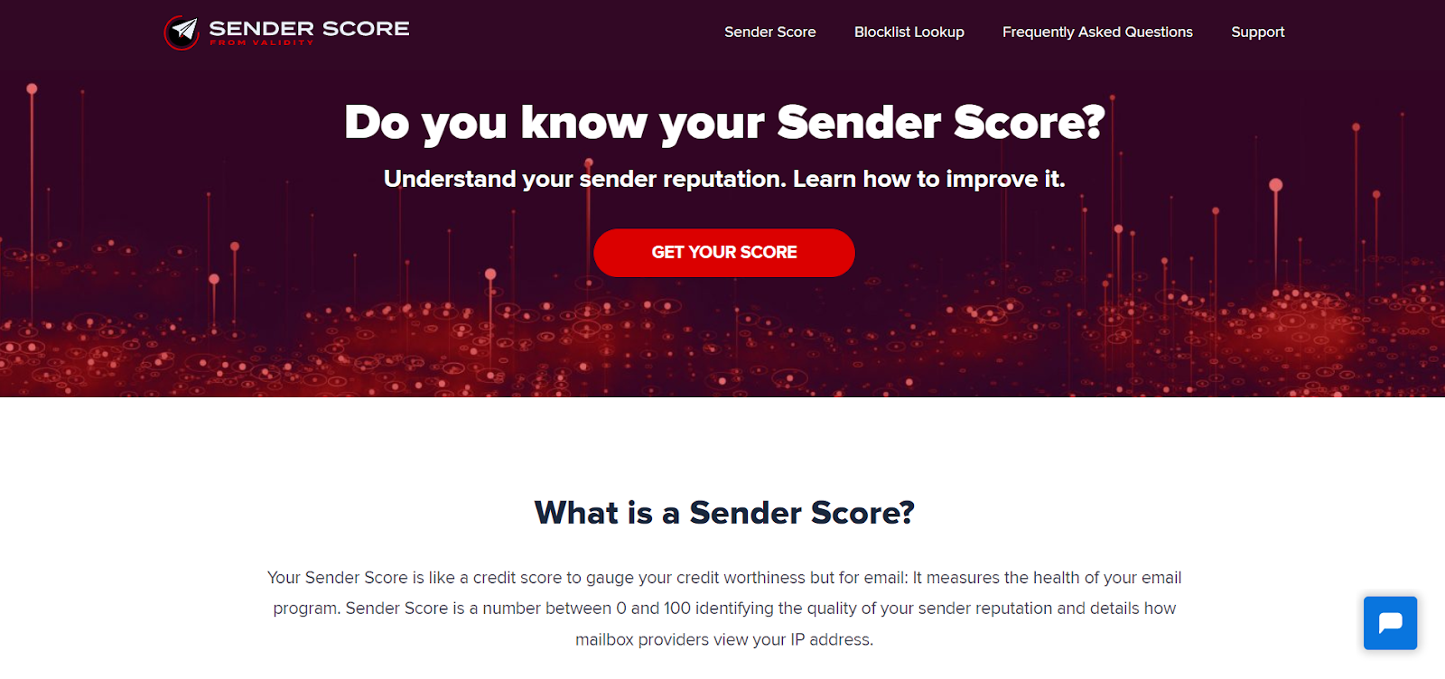 sender score homepage