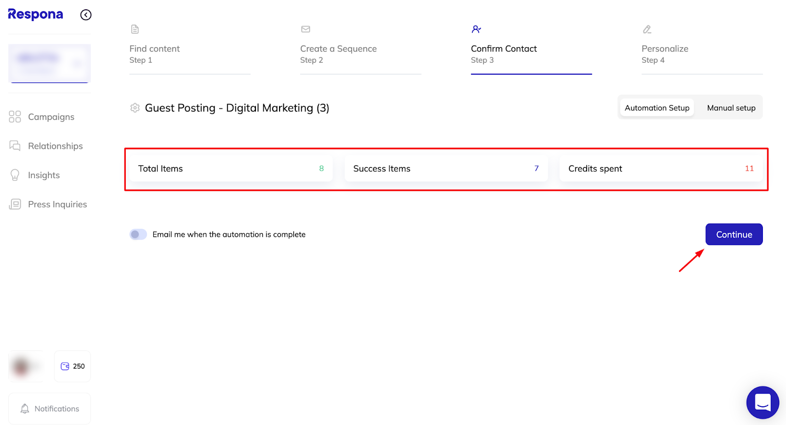 Found contact information