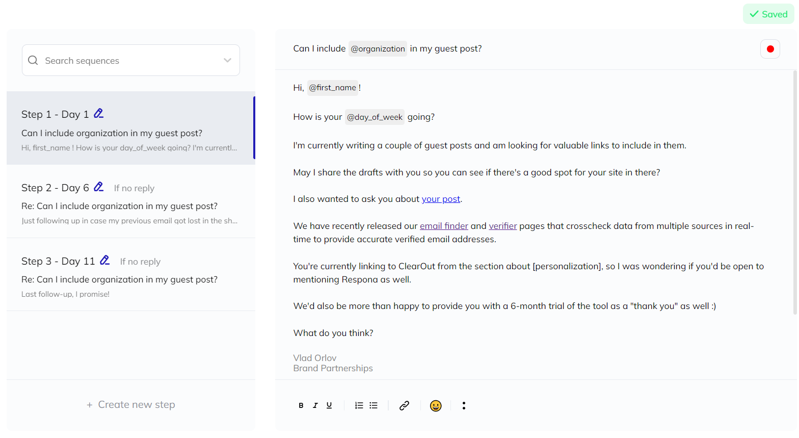 competitor backlinks link building pitch template