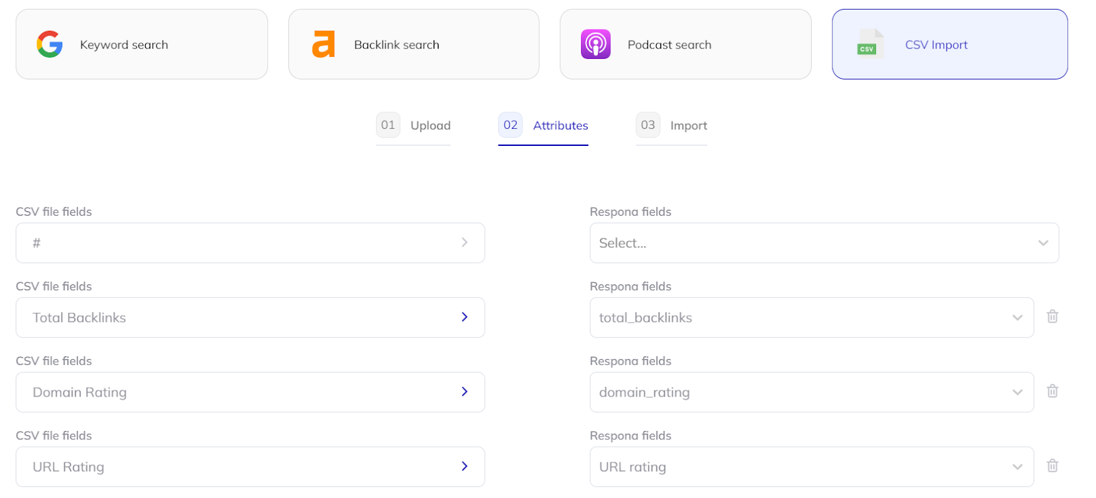 assigning csv file fields to respona variables