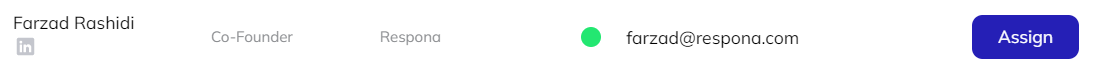 respona revealing an email address and a linkedin profile