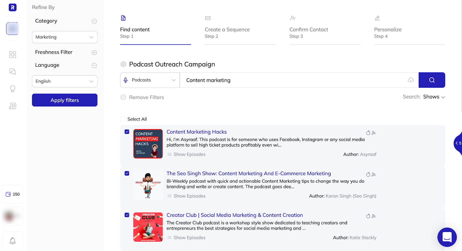 selected podcasts