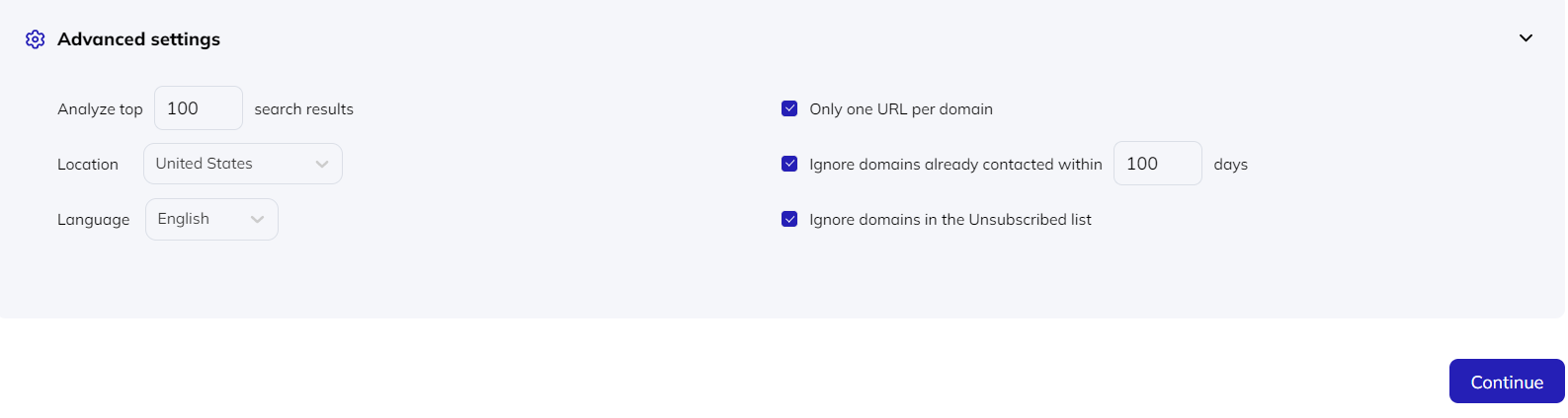 respona advanced settings