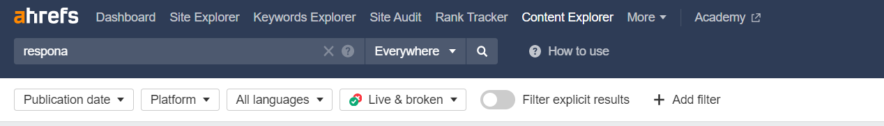 ahrefs content explorer