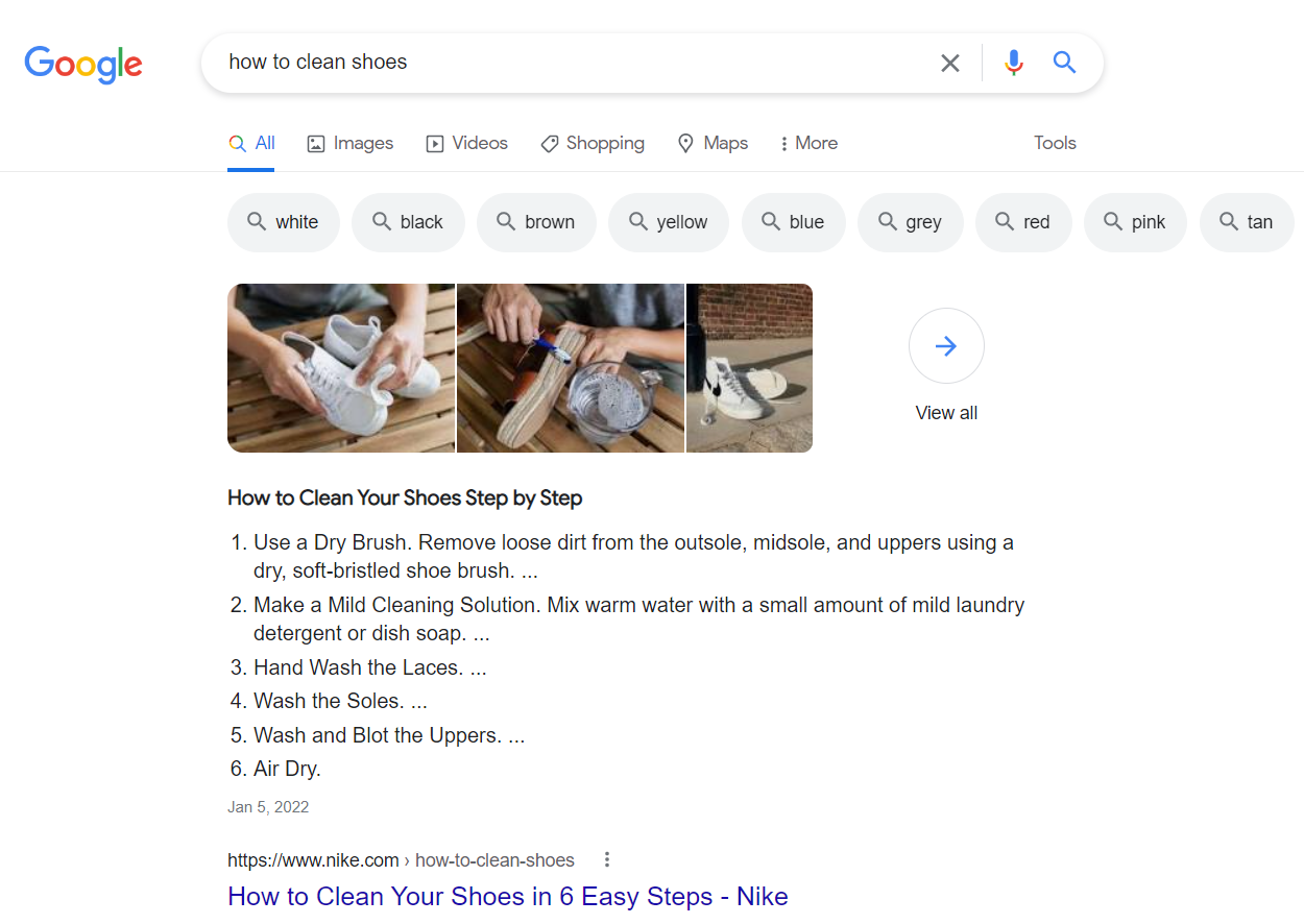 how to clean shoes search