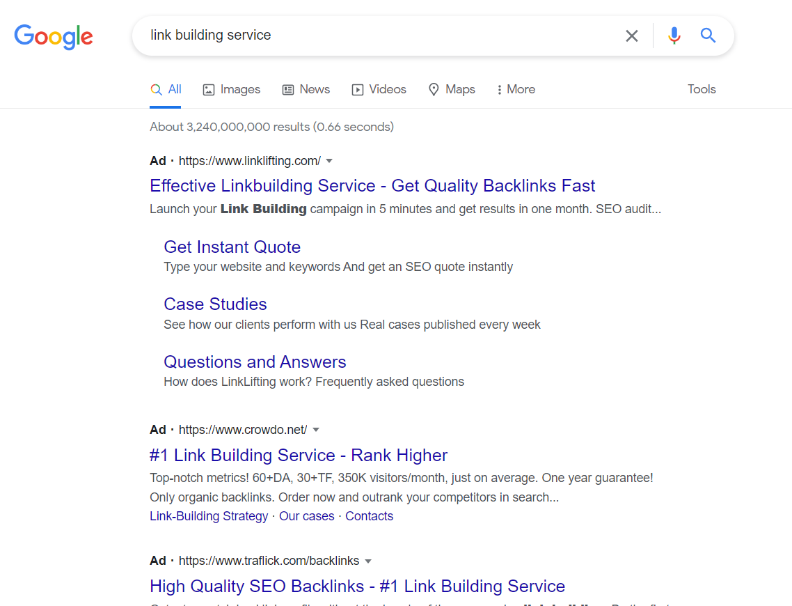 link building service google search