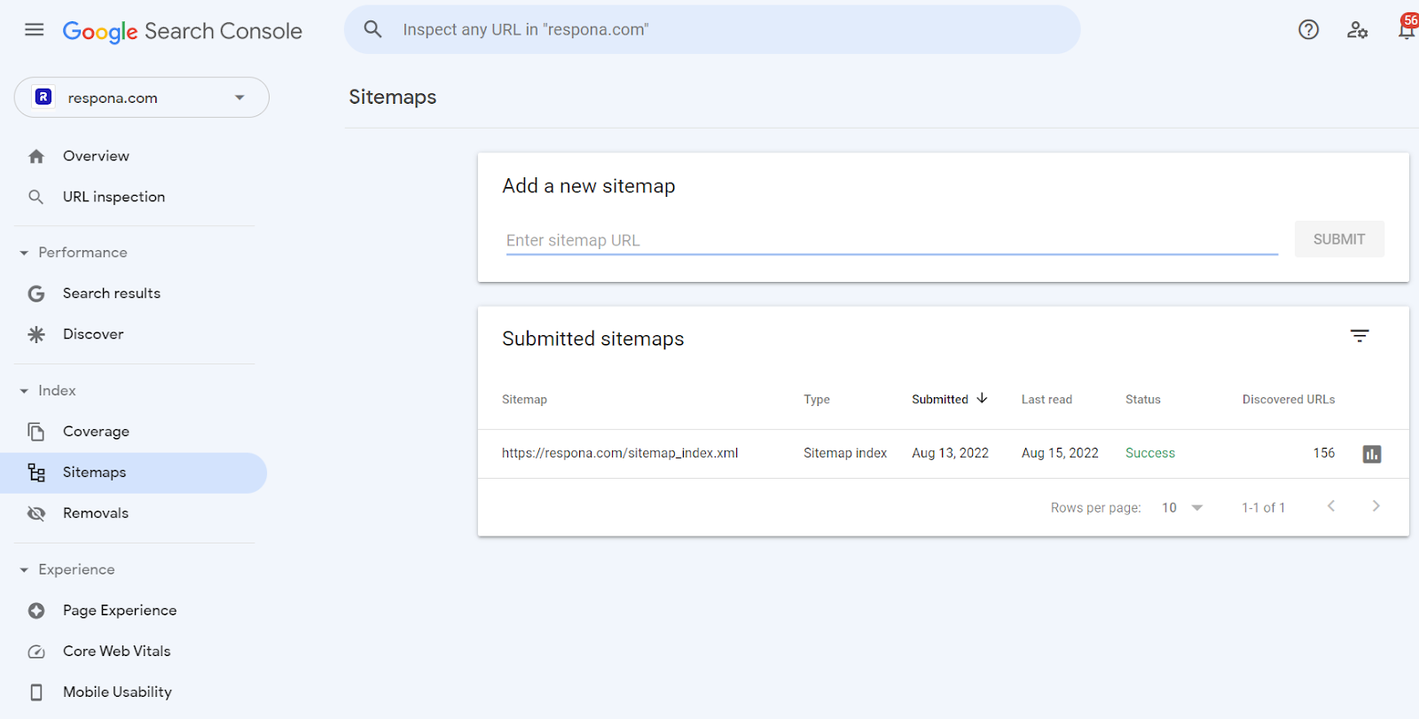 submitting a sitemap in google search console