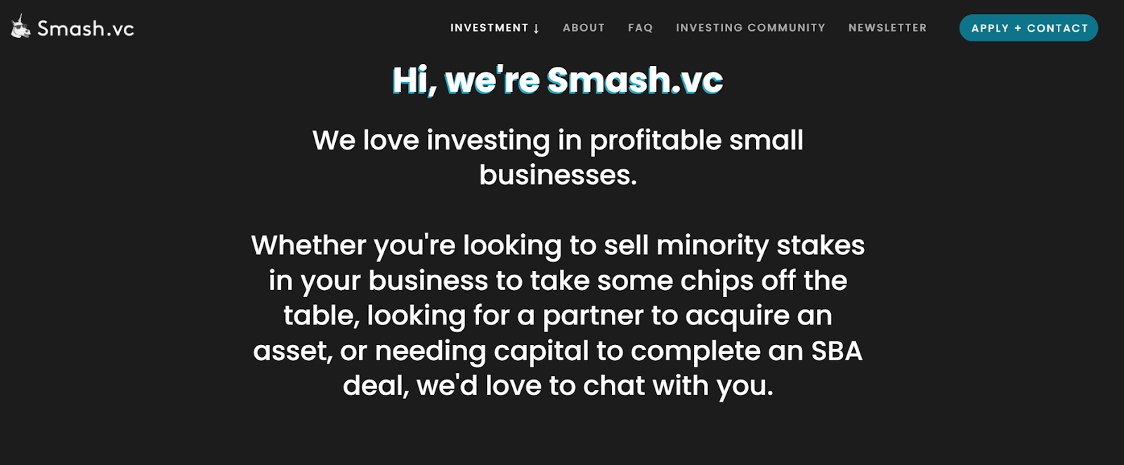 smash.vc homepage