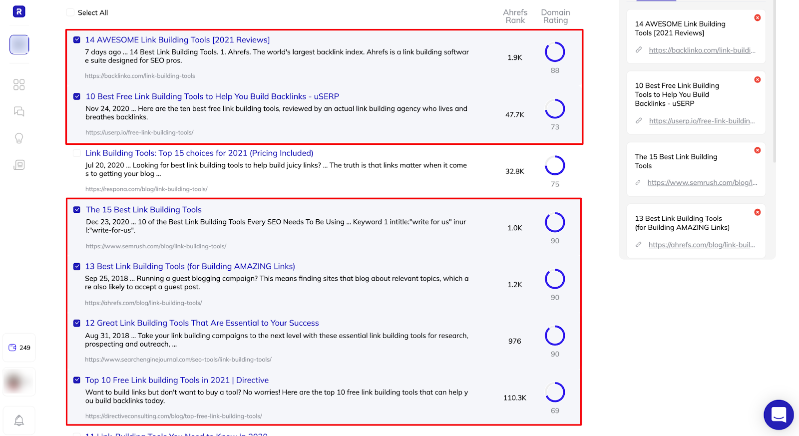 respona content search results