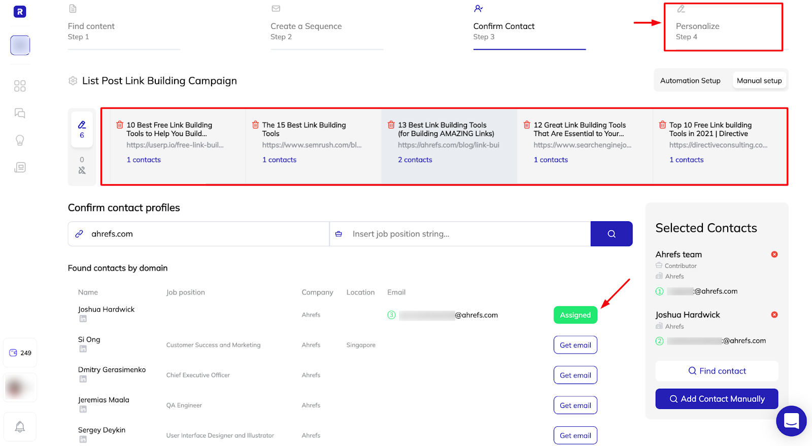 Finding list post authors manually