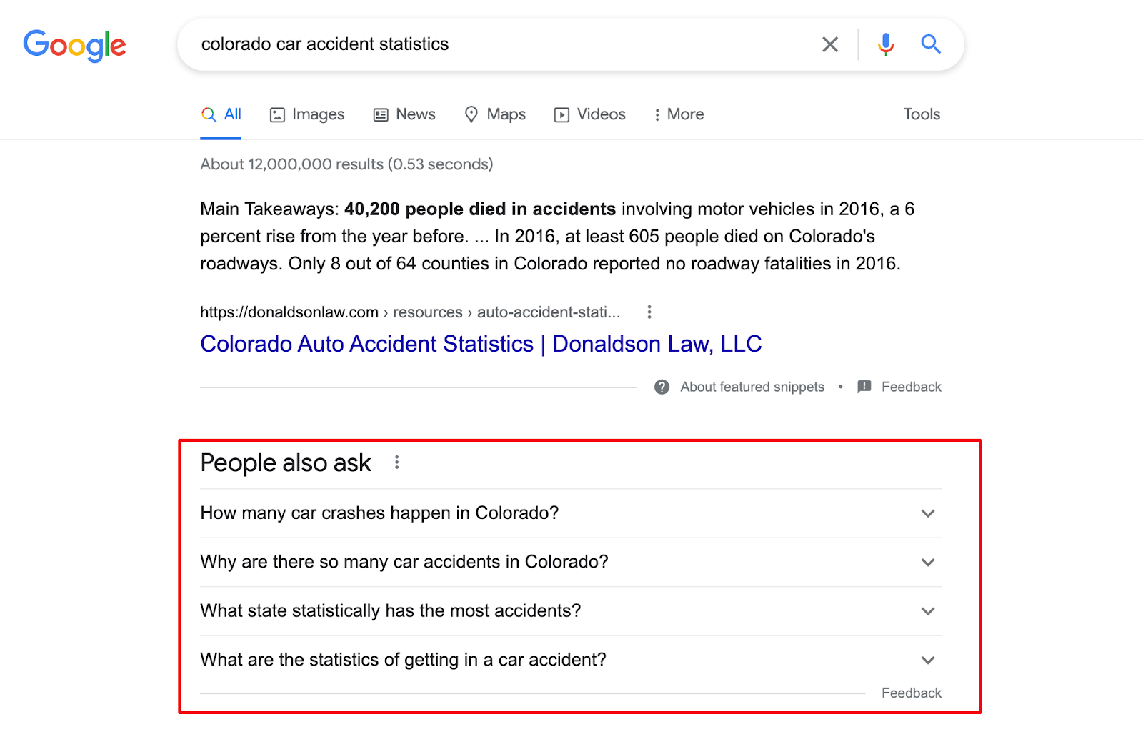 Google search results