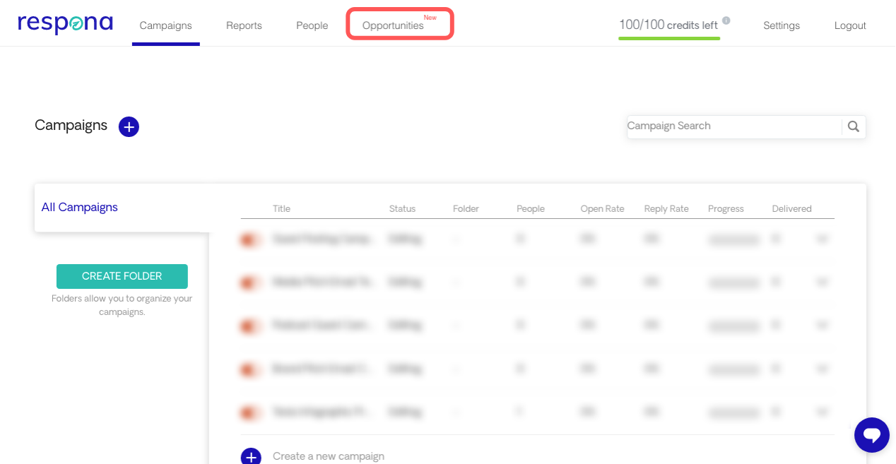 Opportunities Tab