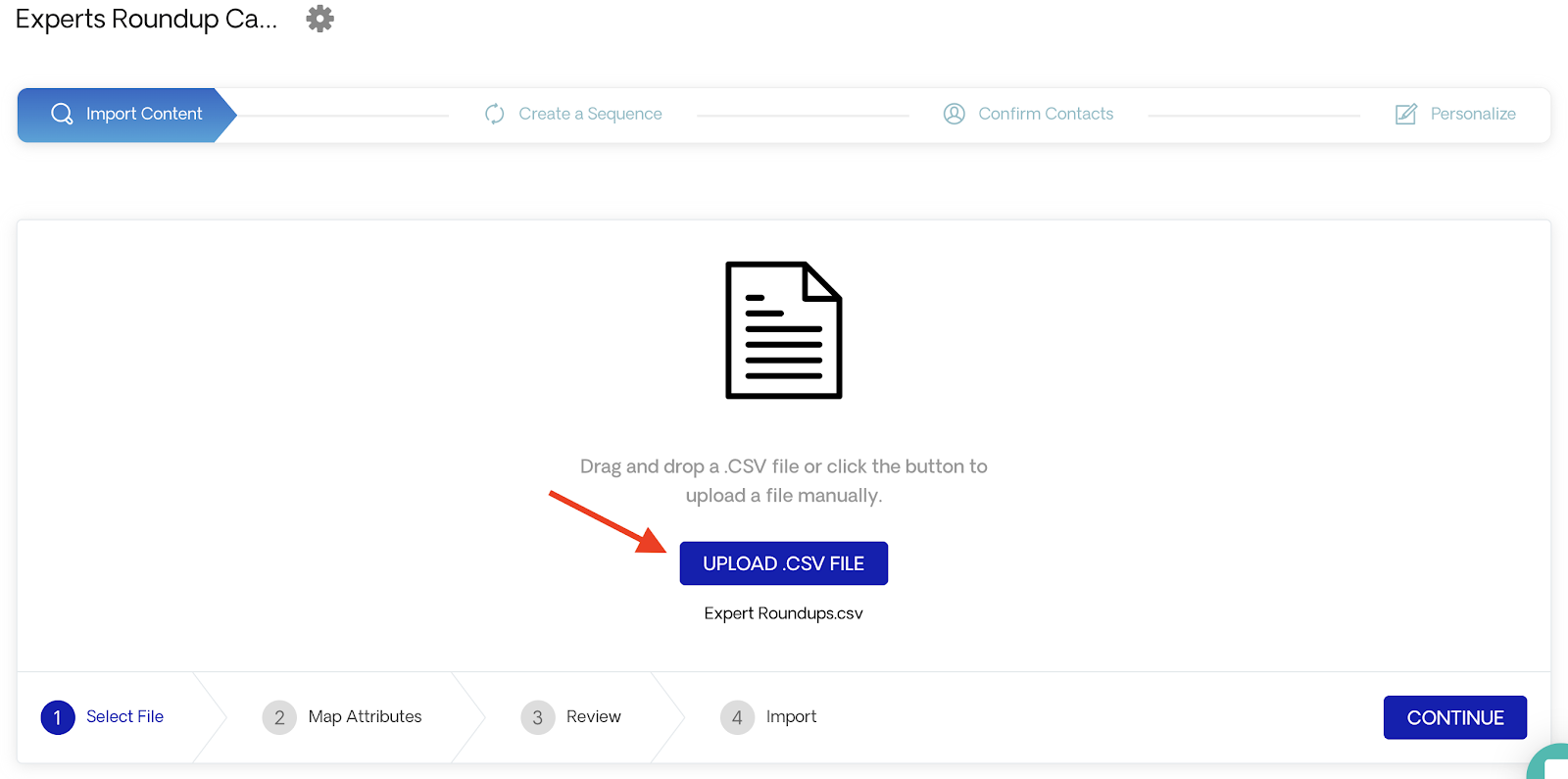 Upload CSV File 1
