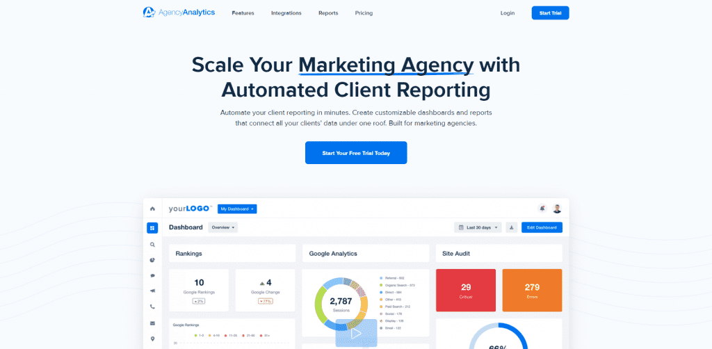 agency analytics homepage