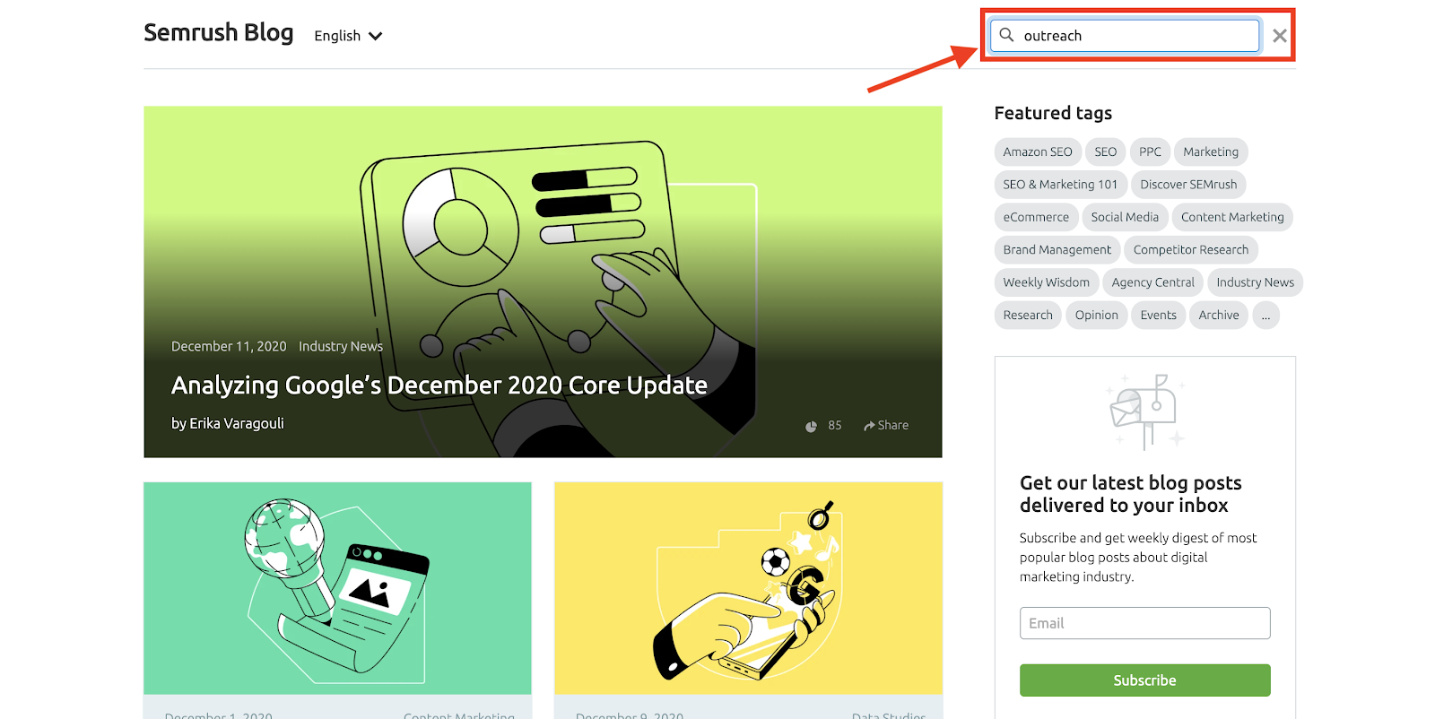 outreach blogs on SEMRush