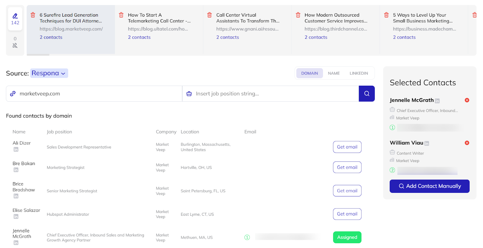 contact search automation results