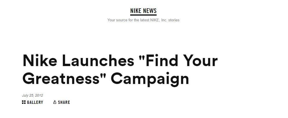 find your greatness campaign Nike 1