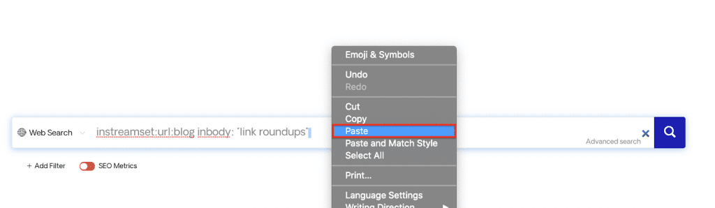 Pasting last piece of the string