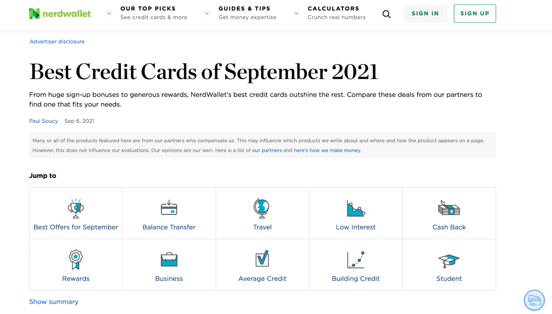 Nerdwallet blog post example