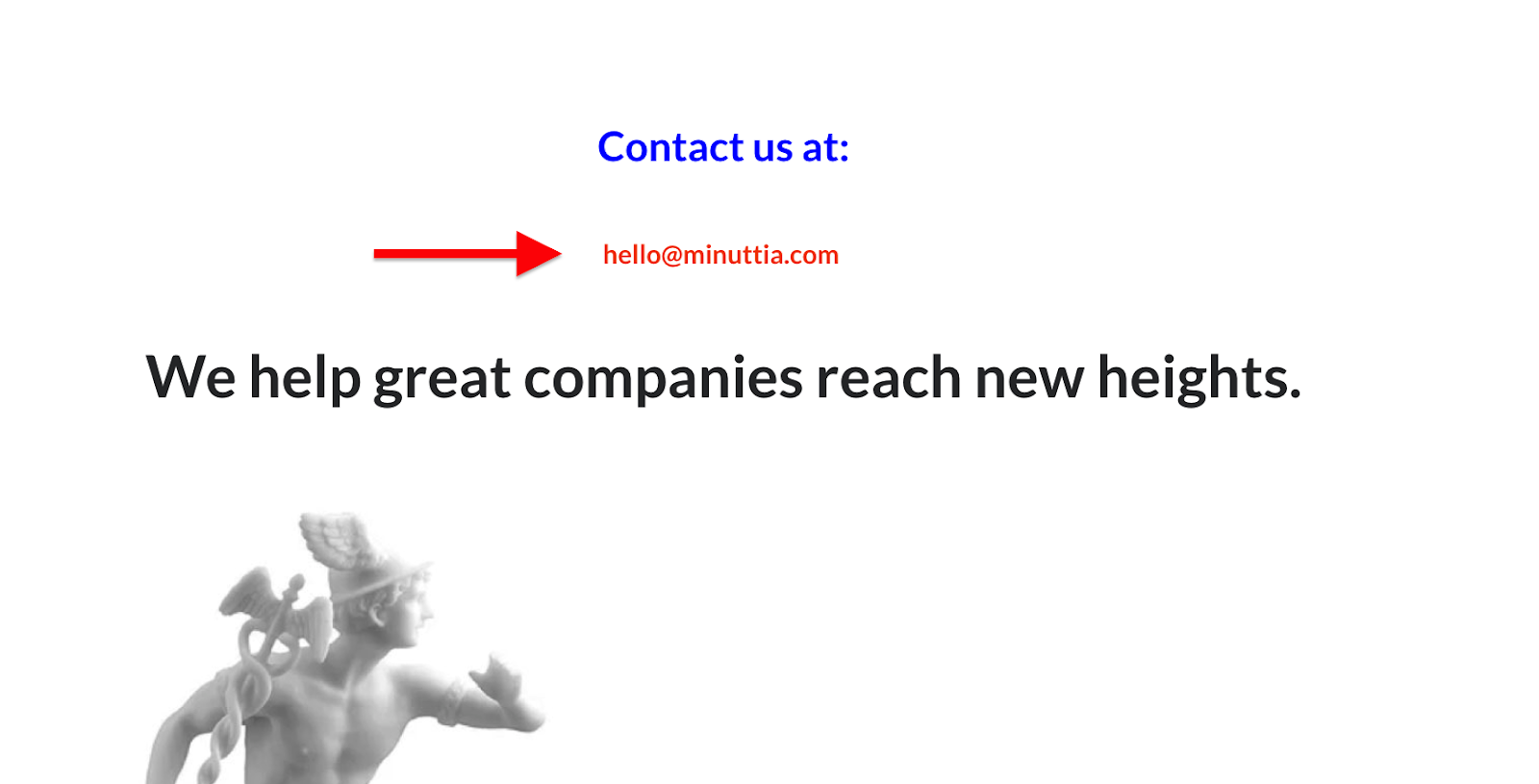 Minuttia contact page