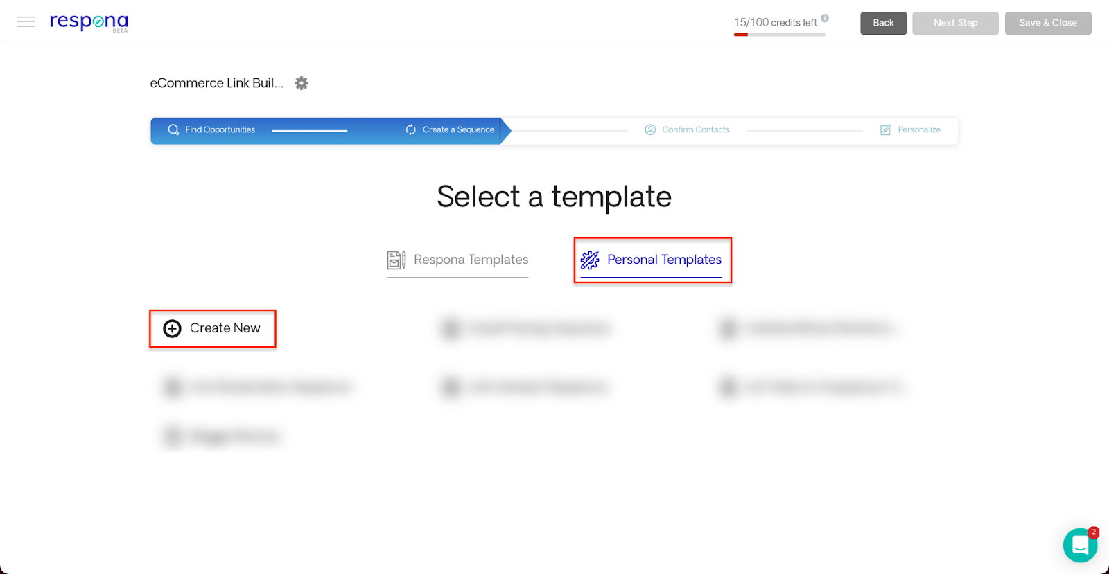 Creating a personal template