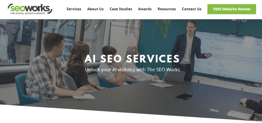 the seo works homepage