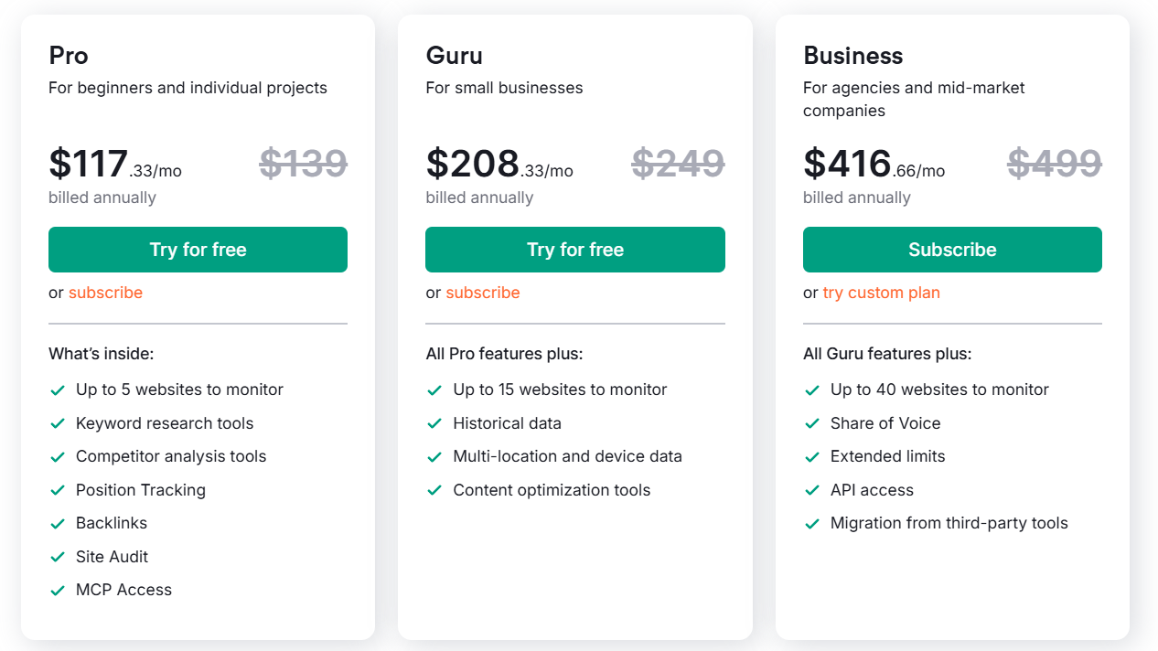 semrush one pricing