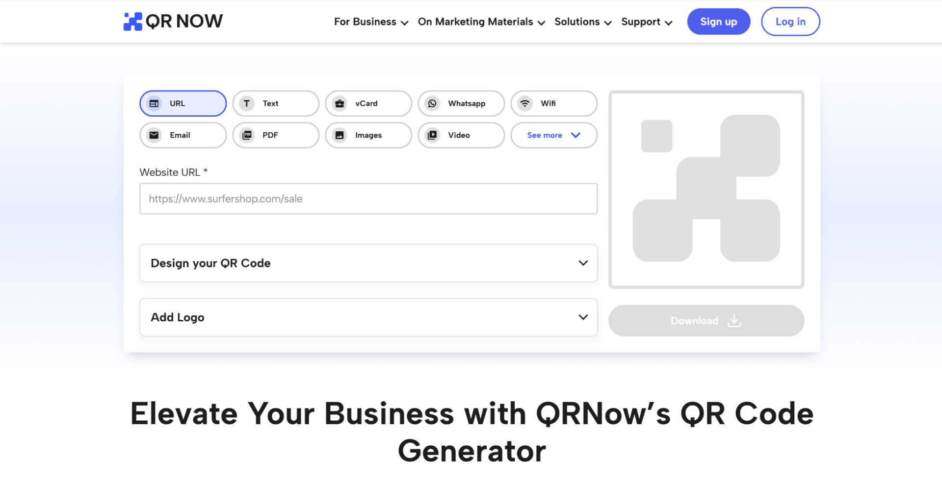 qrnow homepage