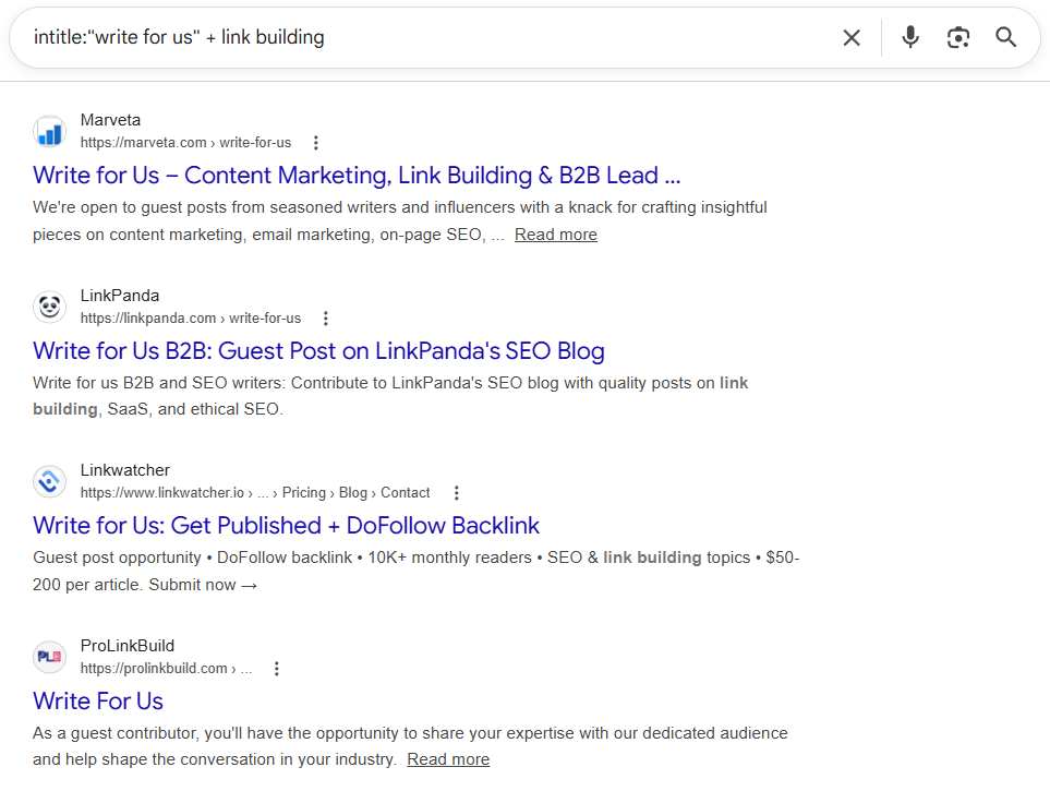 finding guest posting sites in google