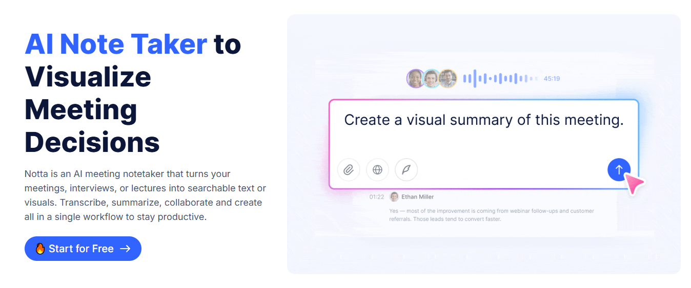 notta homepage