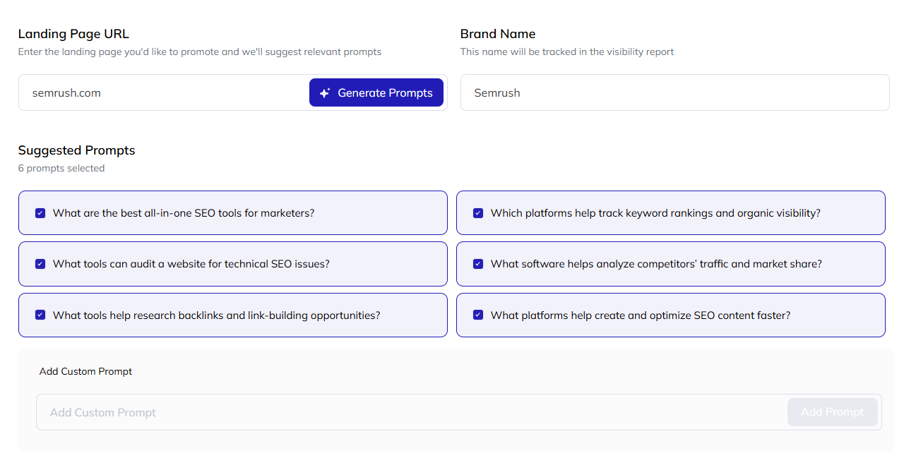adding target prompts in respona