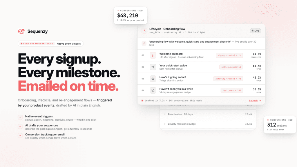 sequenzy homepage