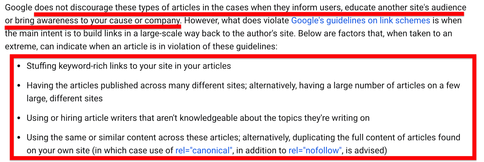 Directrices de Google sobre publicaciones de invitados