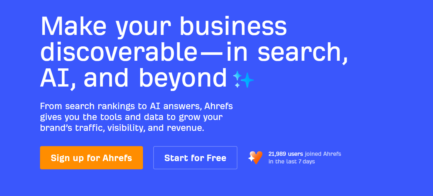 ahrefs homepage