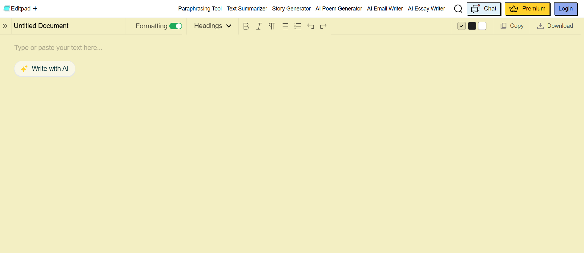 editpad interface