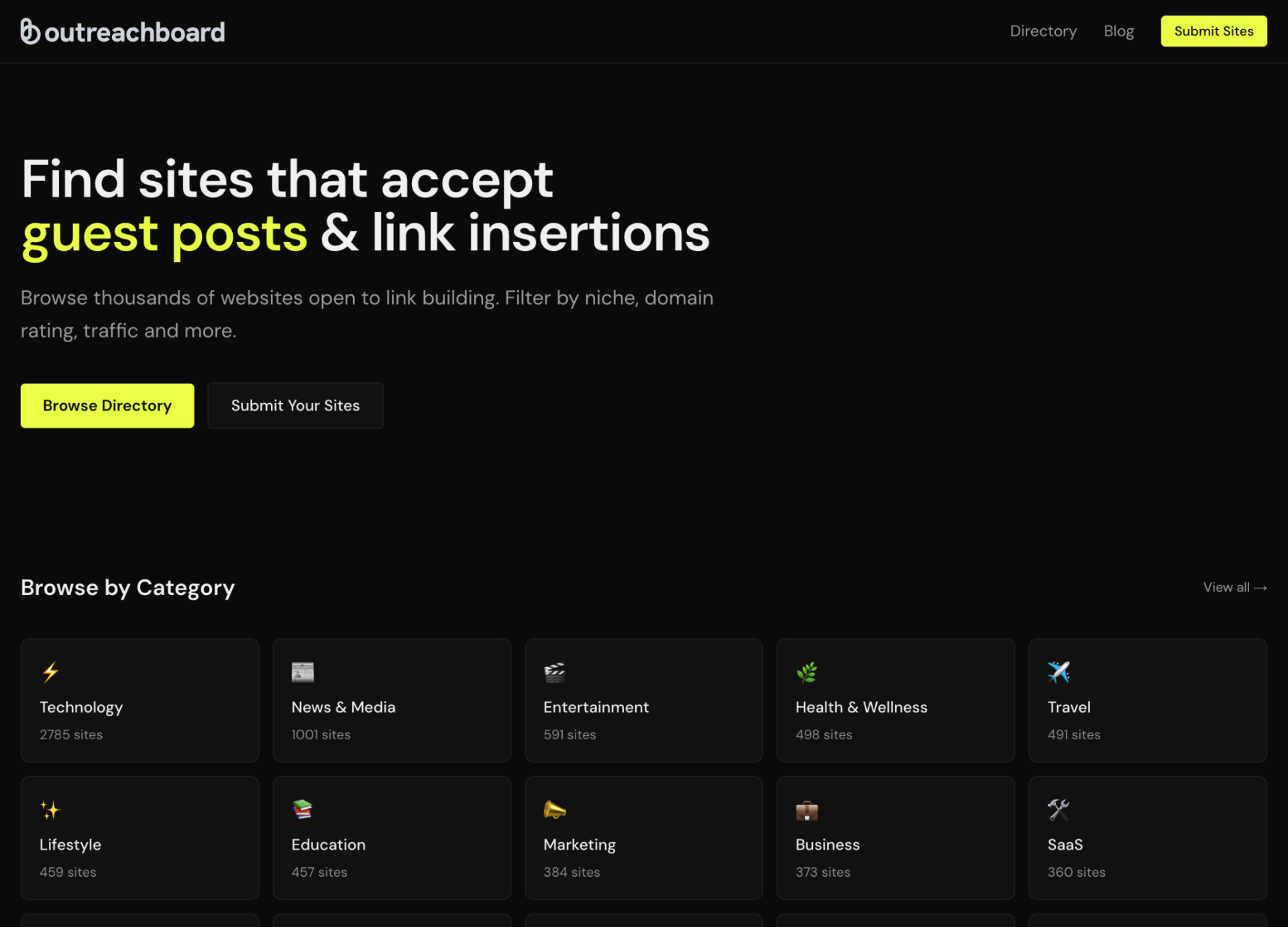 outreachboard homepage