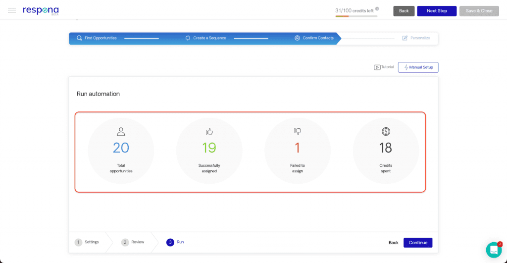 Finished contact automation