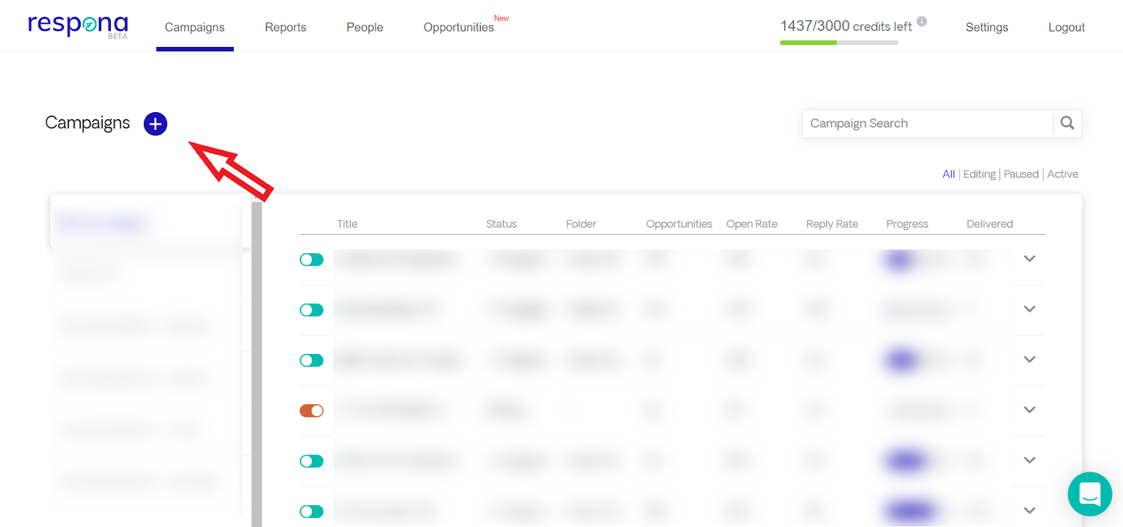 Creating a media list campaign inside Respona