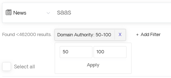 Respona search filters