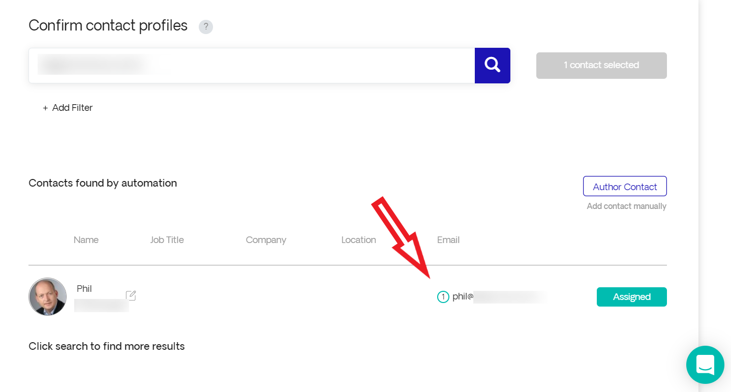 Verified contact information