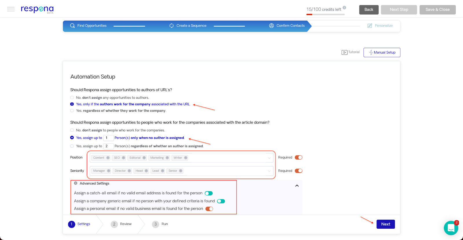 Ecommerce link building contact automation setup