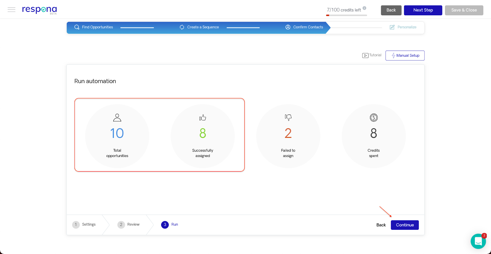 Finished Contact automation