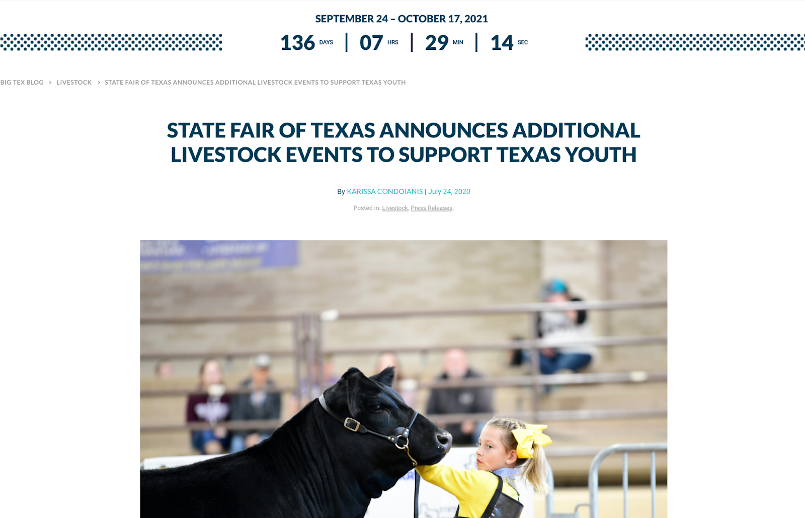 Texas state fair press release