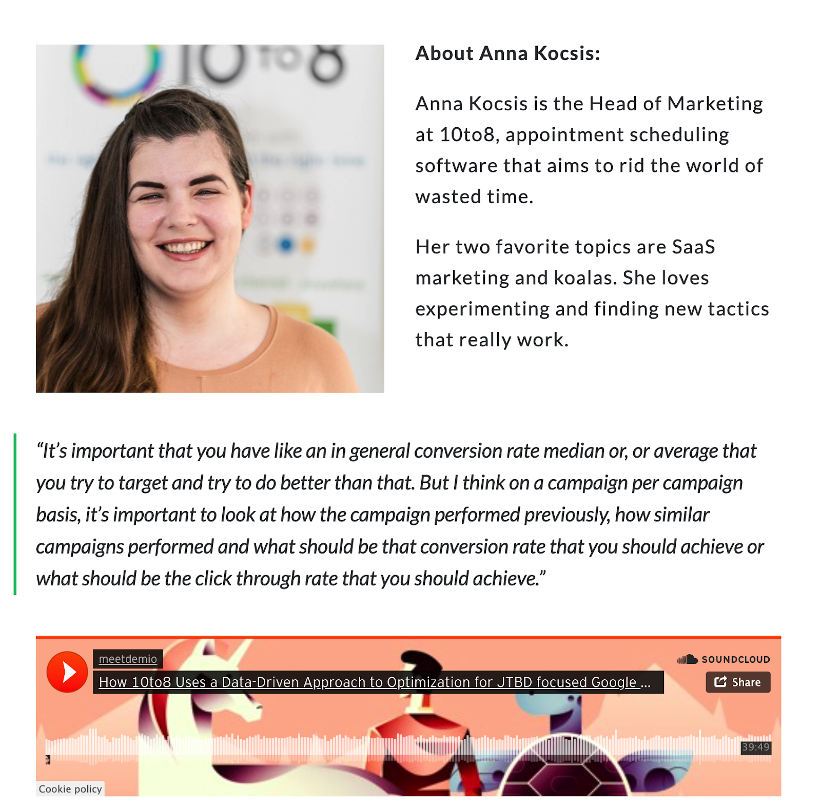 Anna's podcast feature on Demio