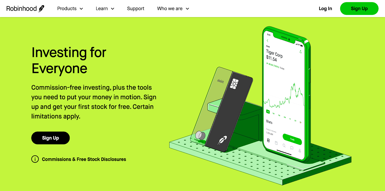 Robinhood home page