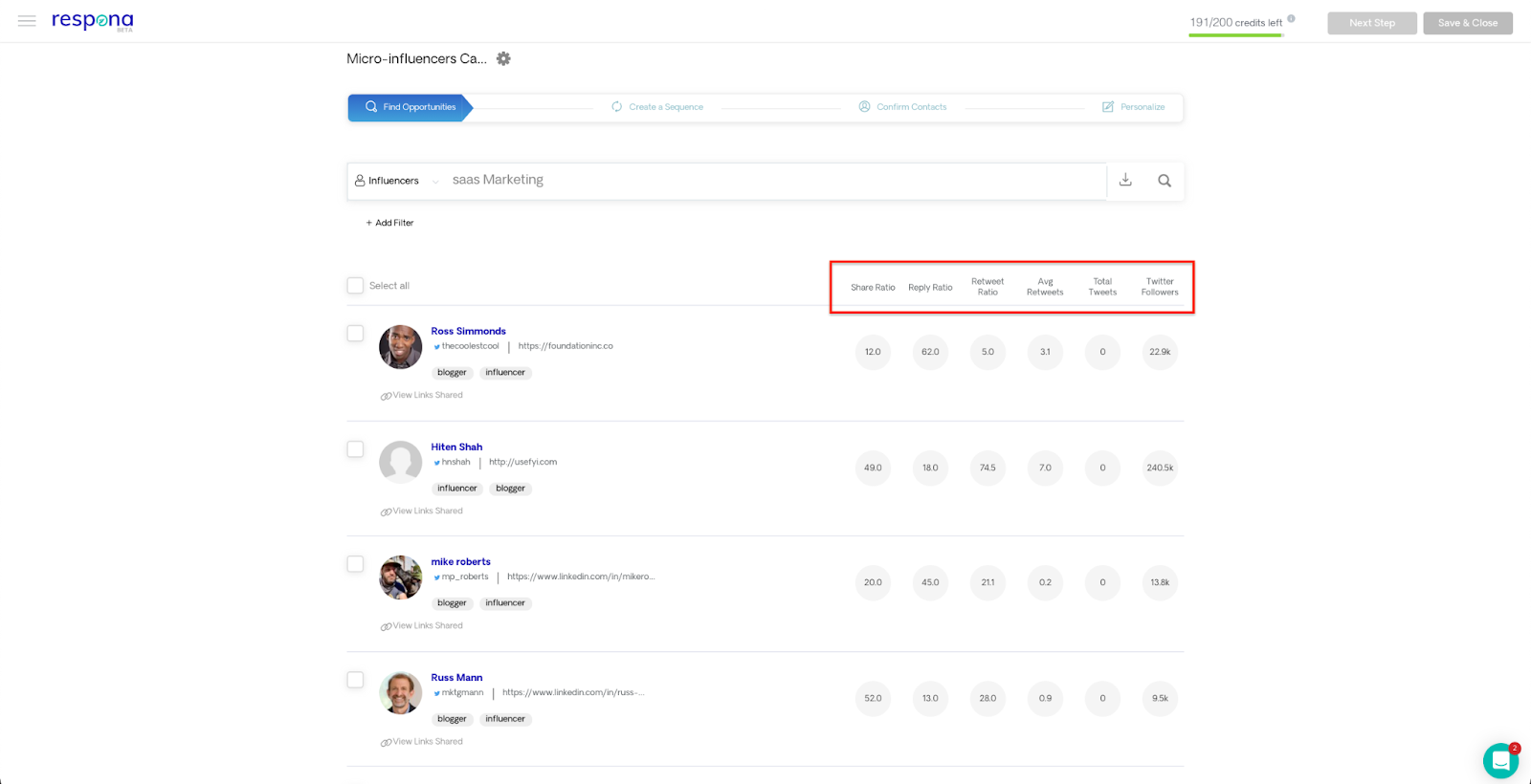 Influencer engagement