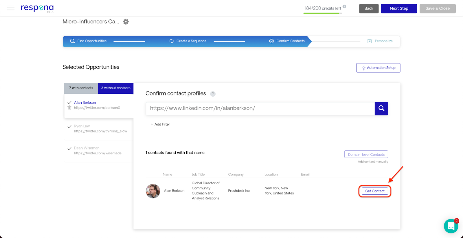 Finding direct contact information