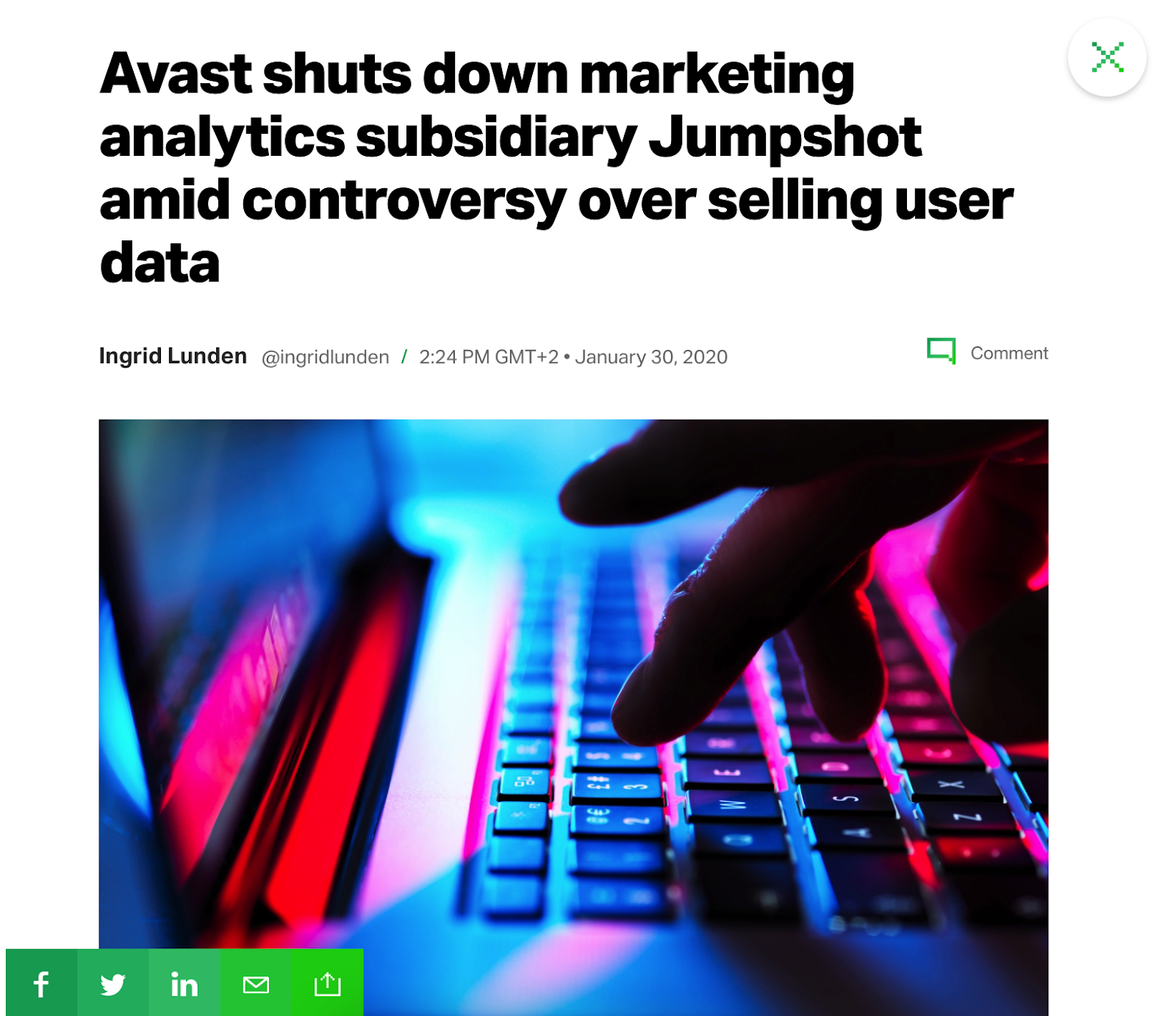 Tech Crunch Article