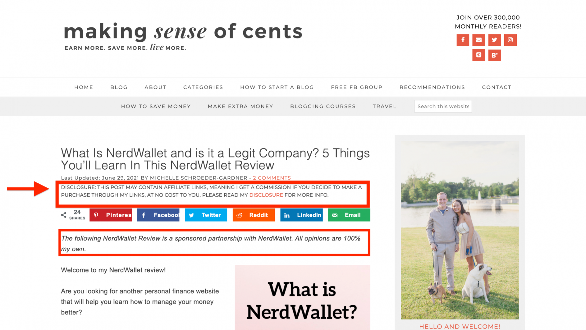 Sponsored link warning