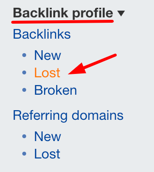 Lost backlink feature